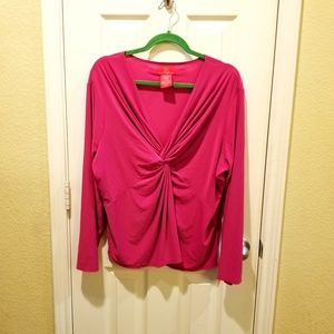 Oscar de la Renta Magenta Top